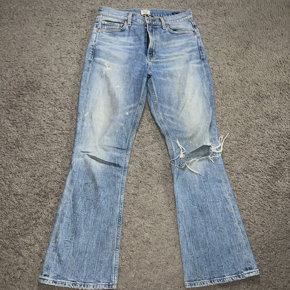 CITIZENS OF HUMANITY Medium Wash High Rise DEMY CROPPED FLARE Jeans Sz 26